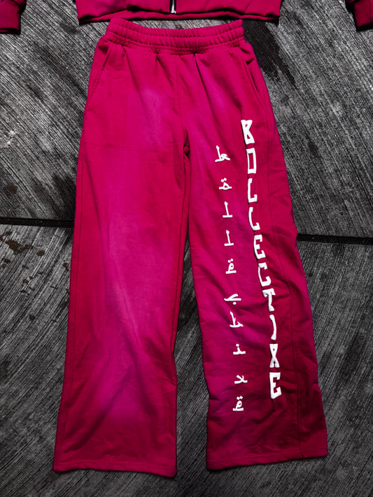 DOUBLE TEXT SWEATS - PINK